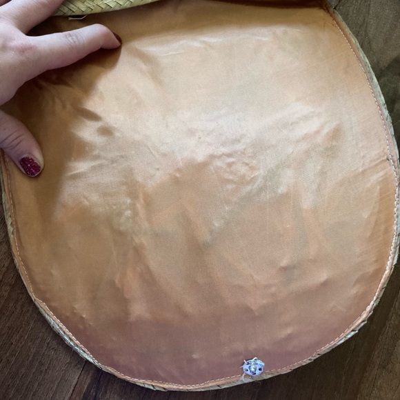 Vintage Woven Wicker Straw Raffia Floral Bag - Picture 3 of 4